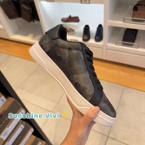 NEW Coach men's High Line Sneaker Signature Print Camo / Black CZ556 us 8.5 - Picture 3 of 5